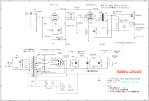 12AX7-6CH6-EZ80 Single Ended Amplifier (Tube Headphone Amplifier)　testing circuit 回路図